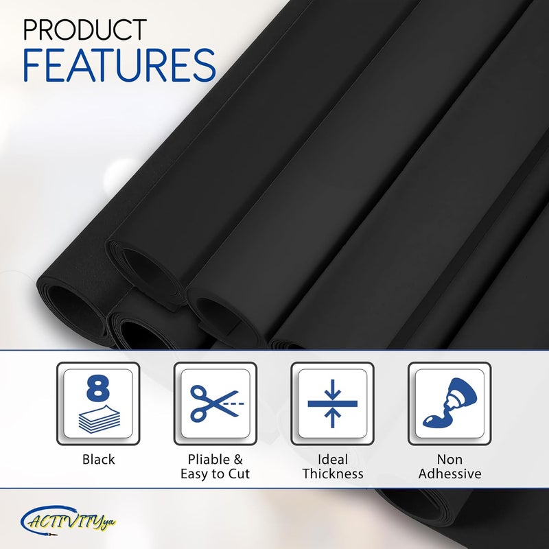 ACTIVITYYA EVA Foam Sheets Black, 6 x 9 Inch, 2mm Thick - Foam Paper for DIY Arts and Crafts, School Projects, and More - 8 Pack - Image 4